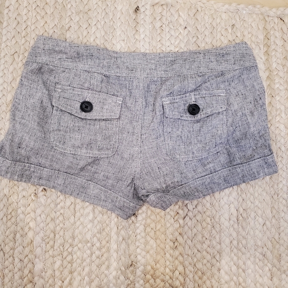 Express Short Shorts Size 0 Linen Grey Low Rise - Picture 3 of 4